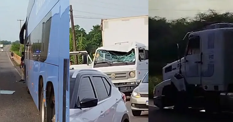 Pneu de carreta se solta e provoca acidente na BR-316, no Pará