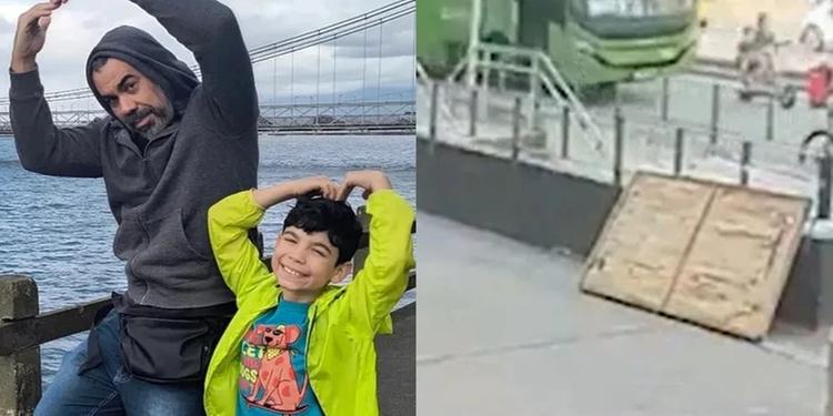 Imagens mostram momento do acidente que matou mulher e filho de humorista no Rio