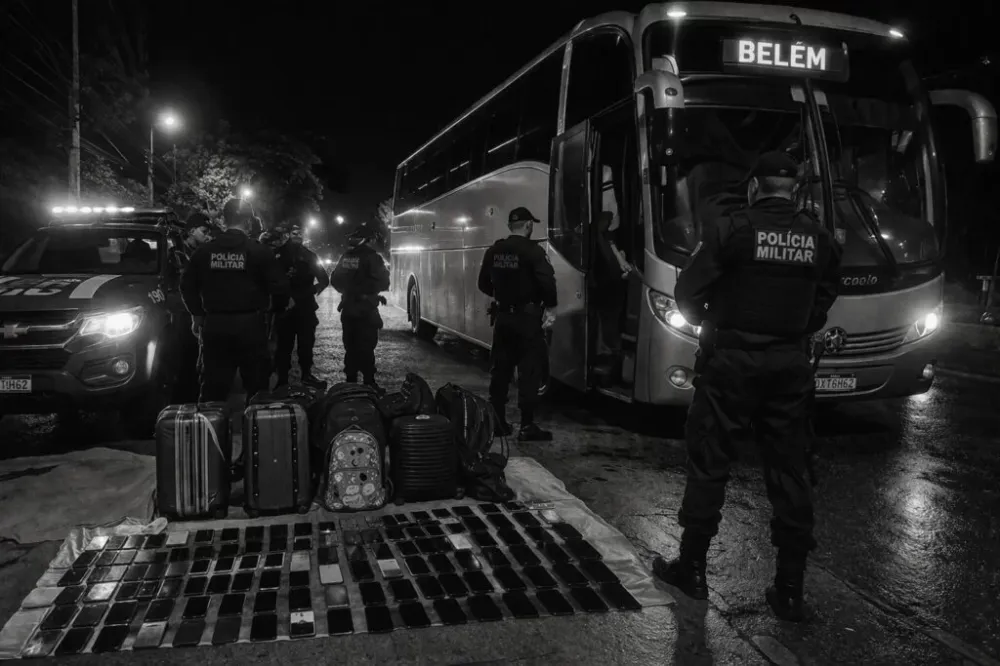 PM intercepta ônibus e recupera 87 celulares furtados em show do DJ Alok