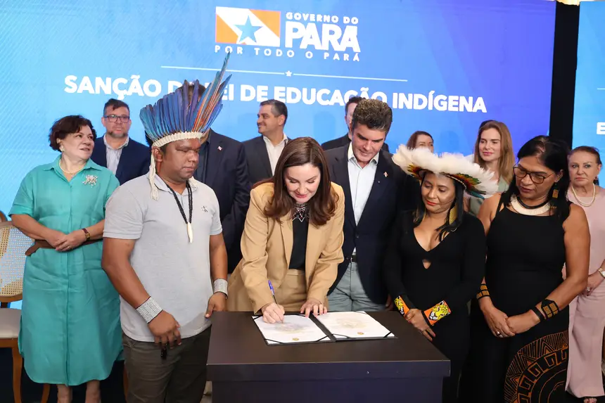 Governadora Hana Ghassan sanciona lei inédita da Educação Escolar Indígena no Pará
