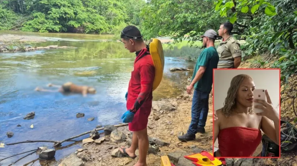 O corpo da jovem foi encontrado dias após ela ter se afogado / Ronaldo Modesto (imagem da vítima otimizada por IA)